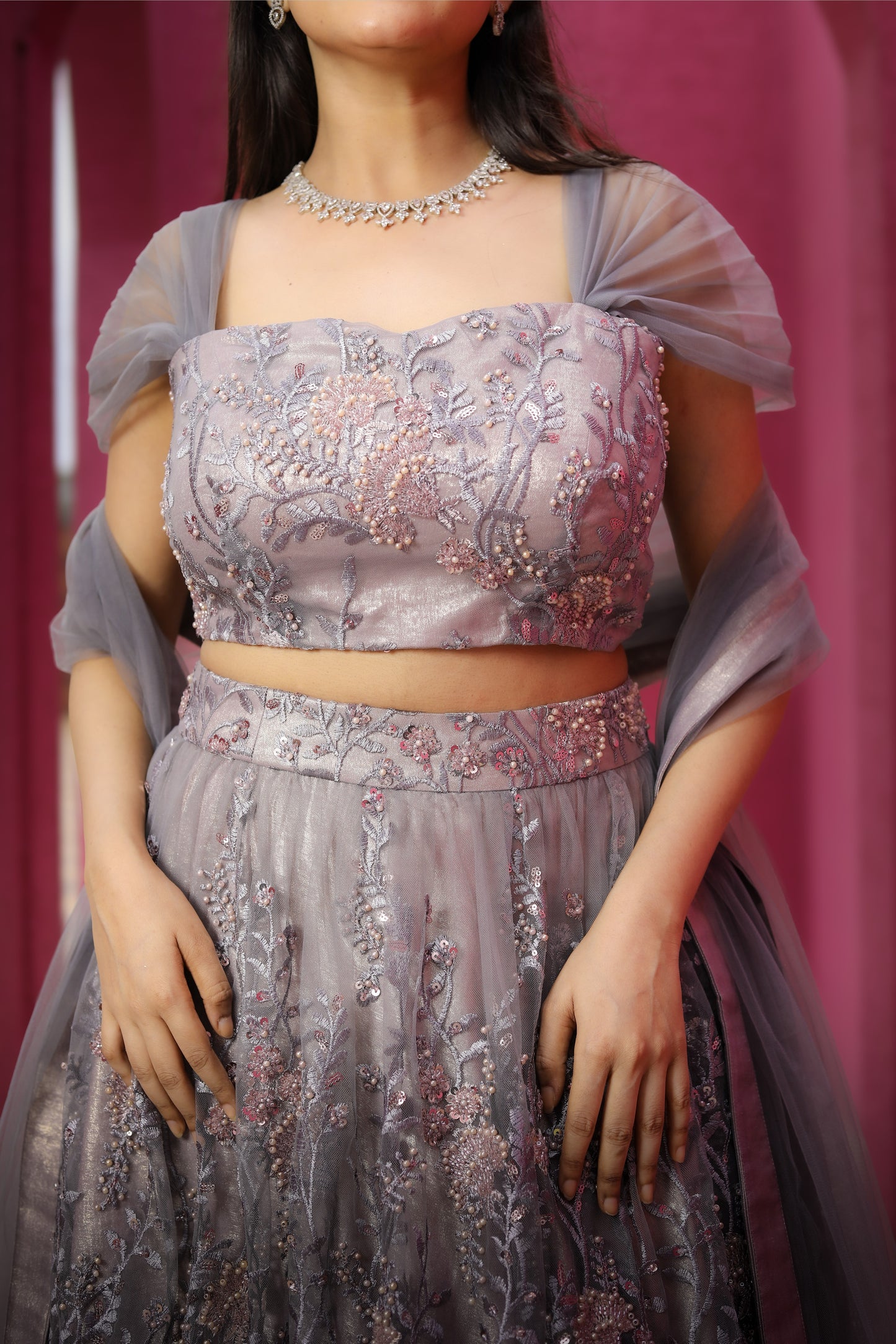 Premium Orange Embroidered Silk Lehenga Set – A Blend of Tradition & Elegance