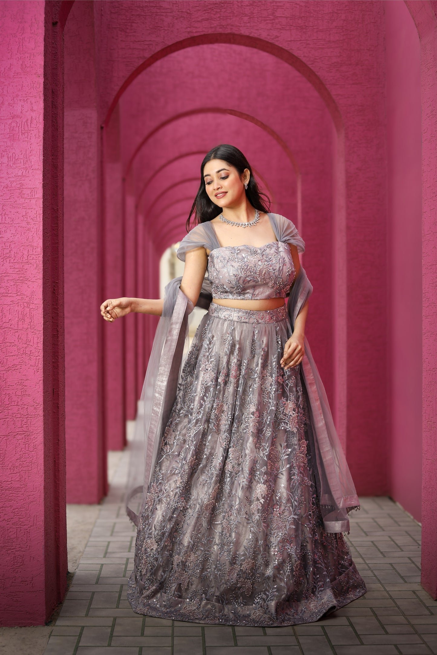 Premium Orange Embroidered Silk Lehenga Set – A Blend of Tradition &amp; Elegance