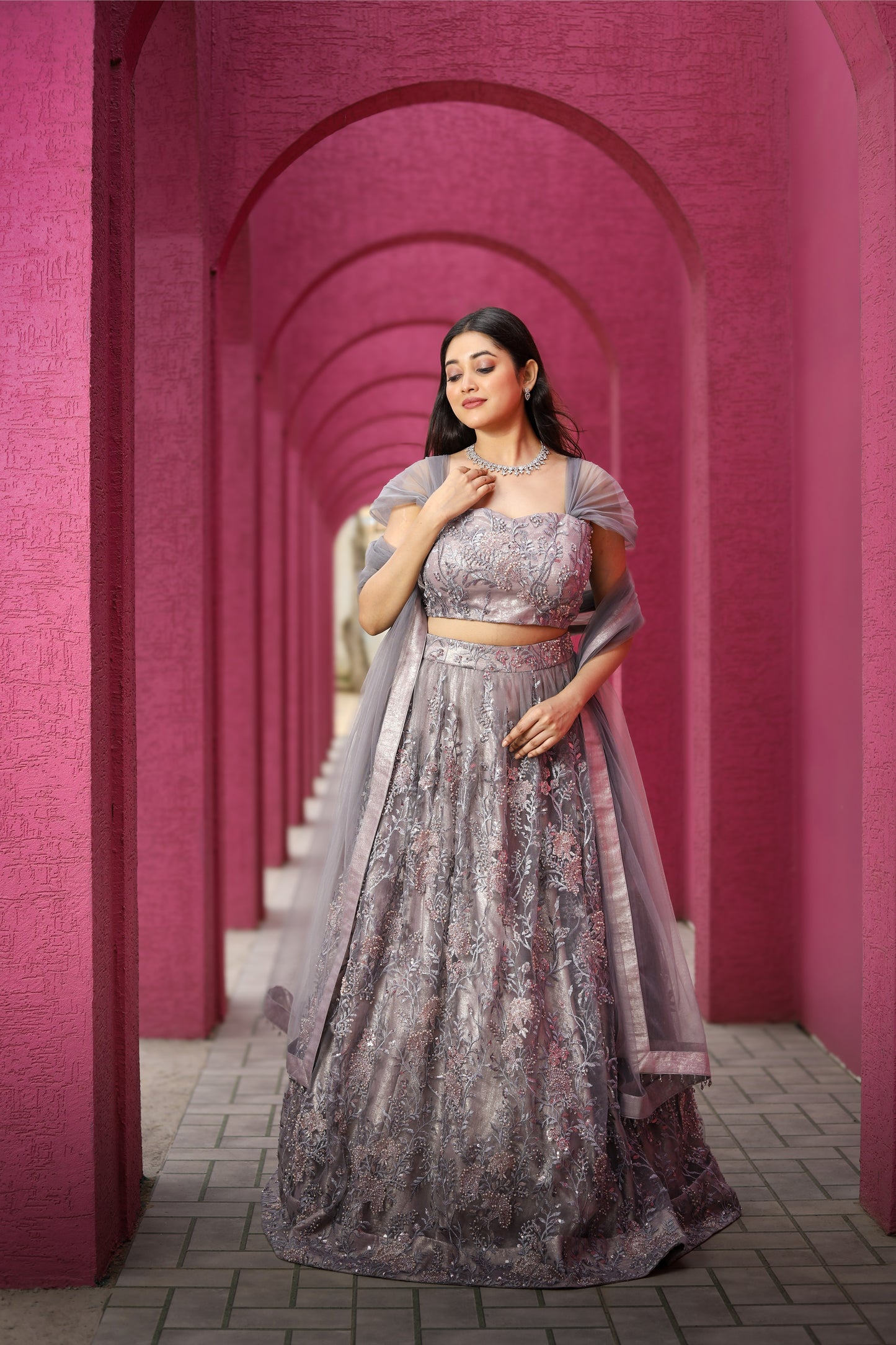 Premium Orange Embroidered Silk Lehenga Set – A Blend of Tradition &amp; Elegance