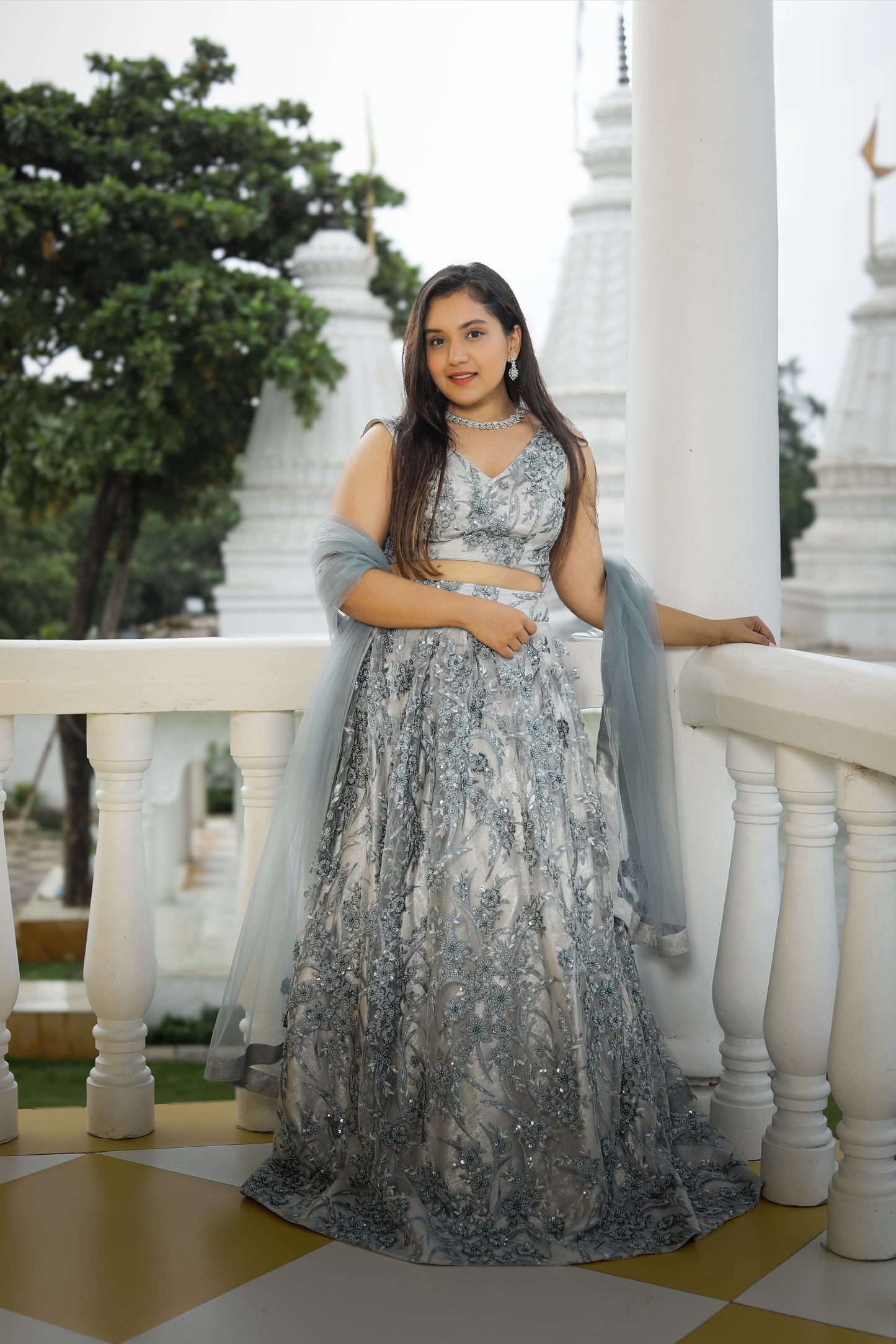 Elegant Embroidered Lehenga Set with Dupatta