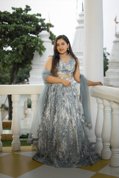 Elegant Embroidered Lehenga Set with Dupatta