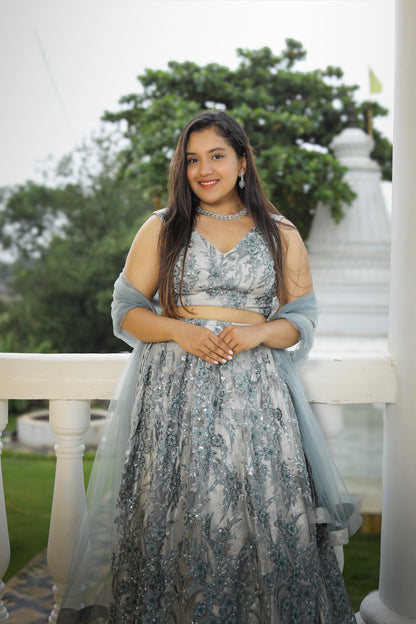 Elegant Embroidered Lehenga Set with Dupatta