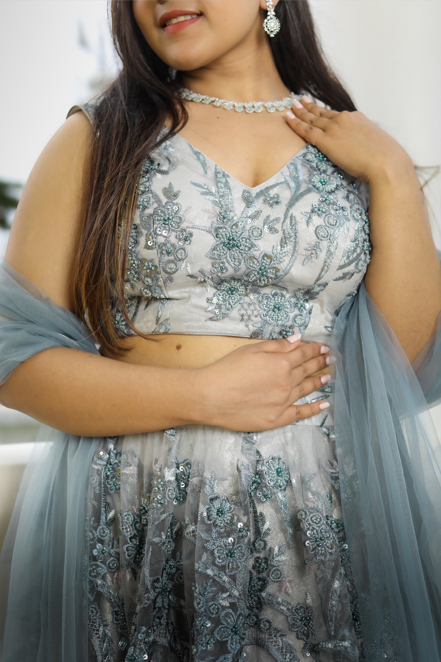 Elegant Embroidered Lehenga Set with Dupatta