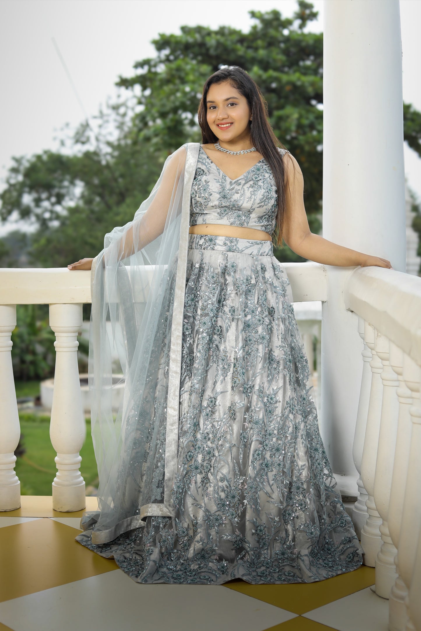 Elegant Embroidered Lehenga Set with Dupatta