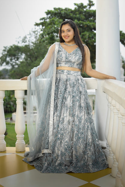 Elegant Embroidered Lehenga Set with Dupatta