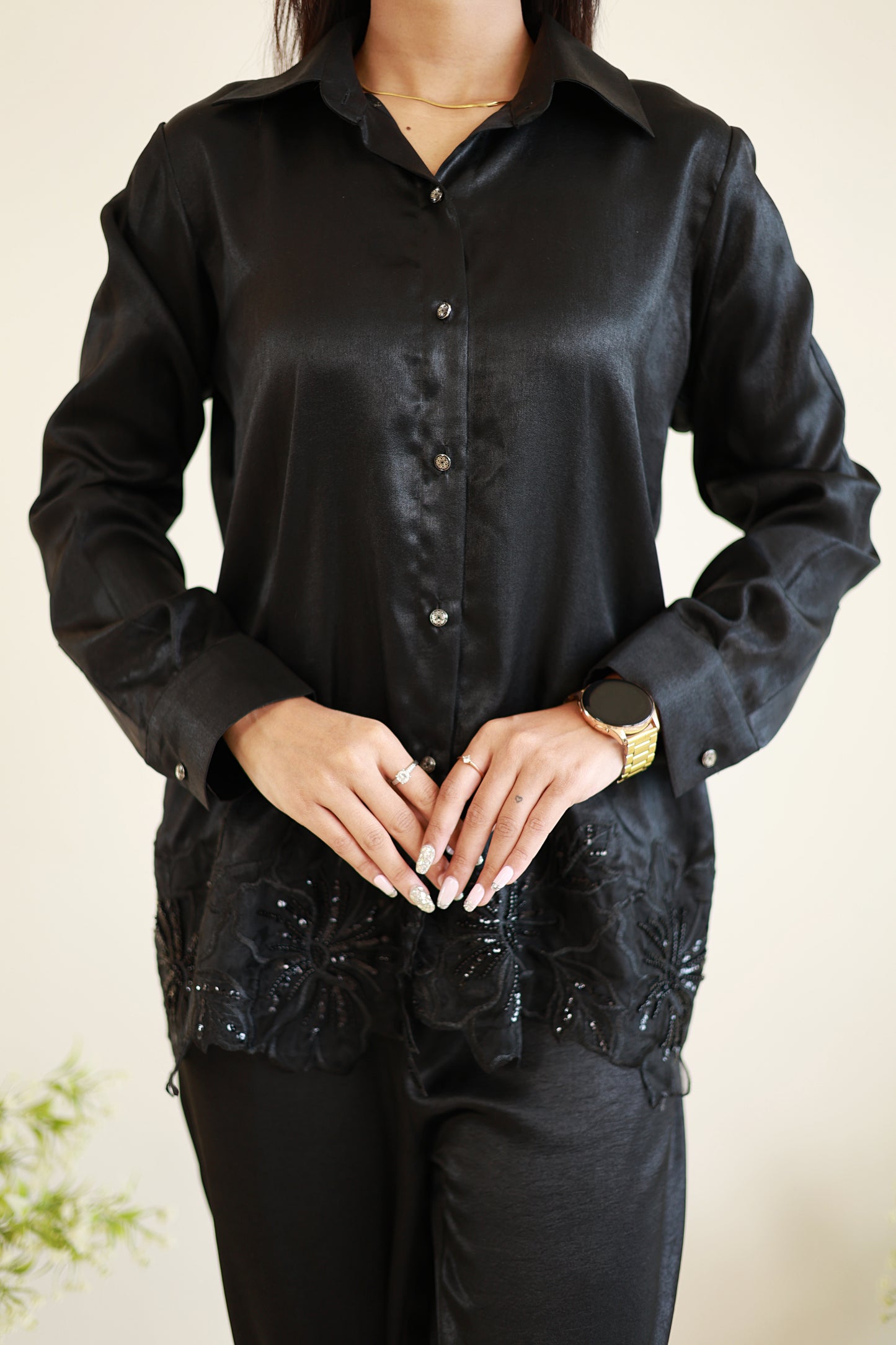 Noir floral edge co-ord set