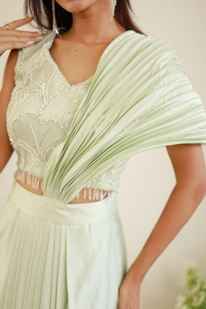 Mint dream drape saree