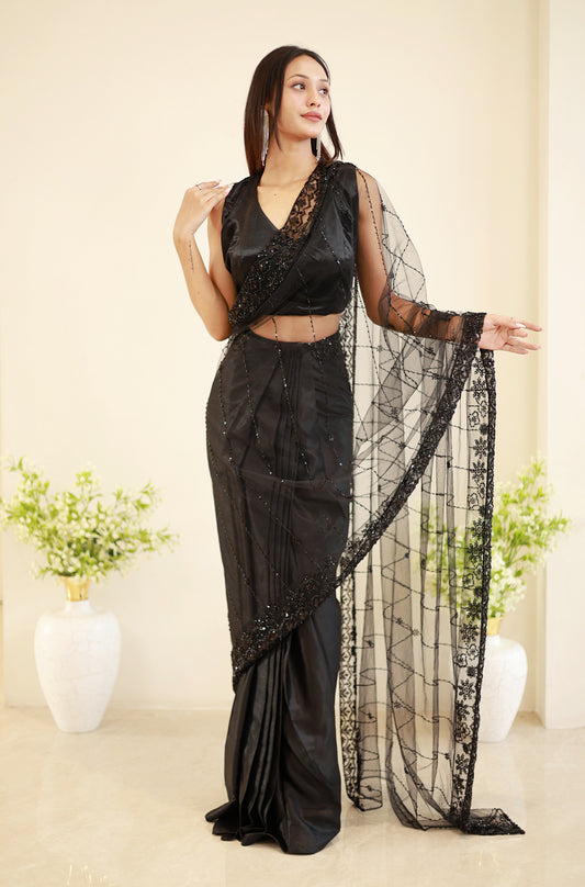 Noir Veil drape saree