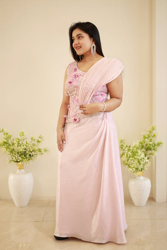 Blush Floral embellished gown