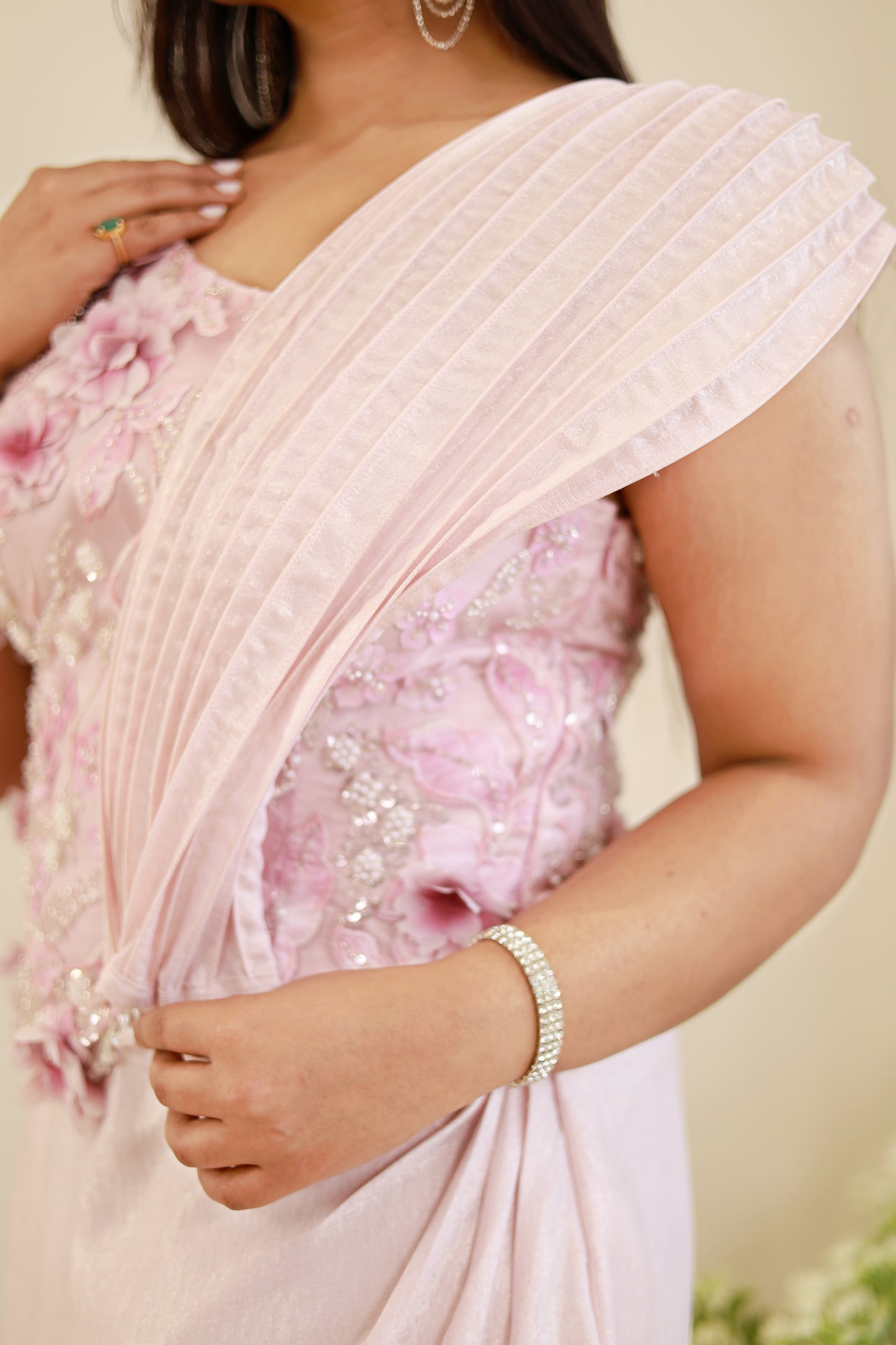 Blush Floral embellished gown